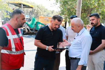 Devam Eden Asfalt Çalışmalarını Yerinde İnceledi