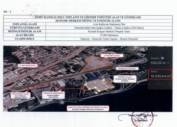 Toplantı ve Gösteri Yürüyüşü Alanları Belirlendi