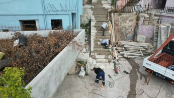 Beton merdiven ve duvar çalışması