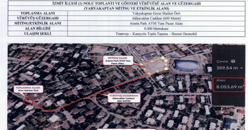 Toplantı ve Gösteri Yürüyüşü Alanları Belirlendi