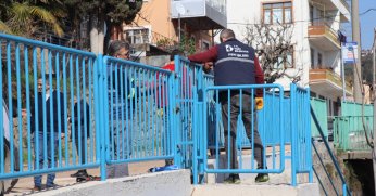 Turgut’daki taş duvar çalışmasını tamamladı